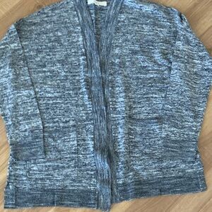 Gray Open-Front Women's Cardigan Sweater